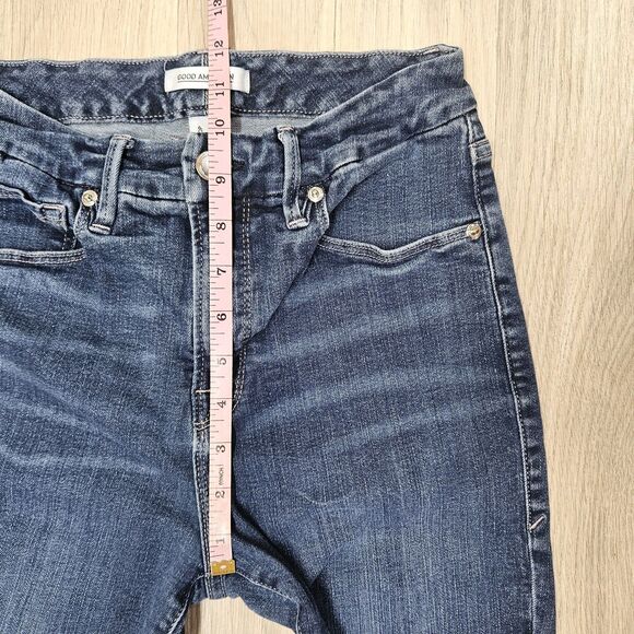 Good American Womens Blue Dark Wash Good Legs Crop Skinny Jeans Size 6/28 - Picture 7 of 13